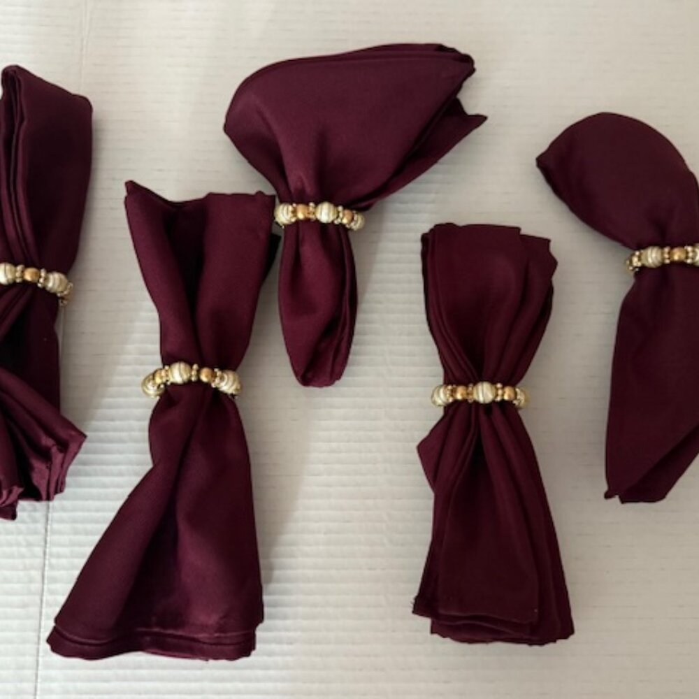 Bulk NEW Cotton Blend Cloth Napkins - Burgundy - 40 - Picture 2 of 5